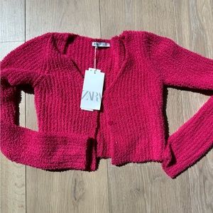 Zara Pink Textured Women's Sweater